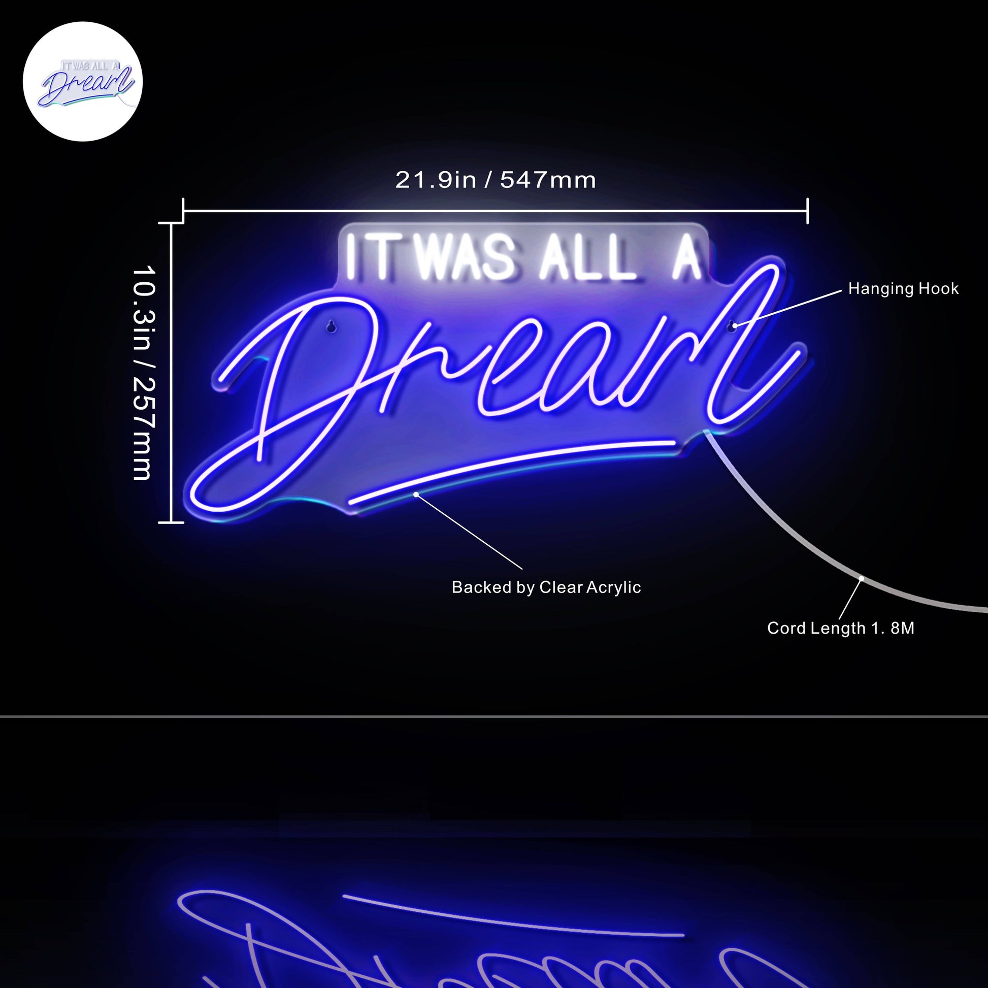 It Was All a Dream Ultra-Bright LED Neon Sign - Way Up Gifts
