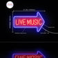 Live Music Arrow Ultra-Bright LED Neon Sign - Way Up Gifts