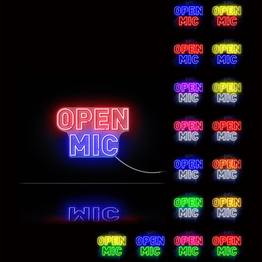 Open Mic Ultra-Bright LED Neon Sign - Way Up Gifts