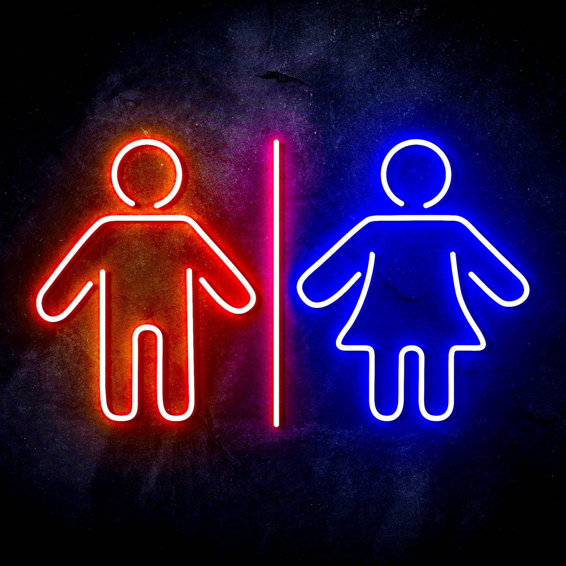 Restroom Toilet Men Women Unisex 3-Color LED Neon Light Sign – Way