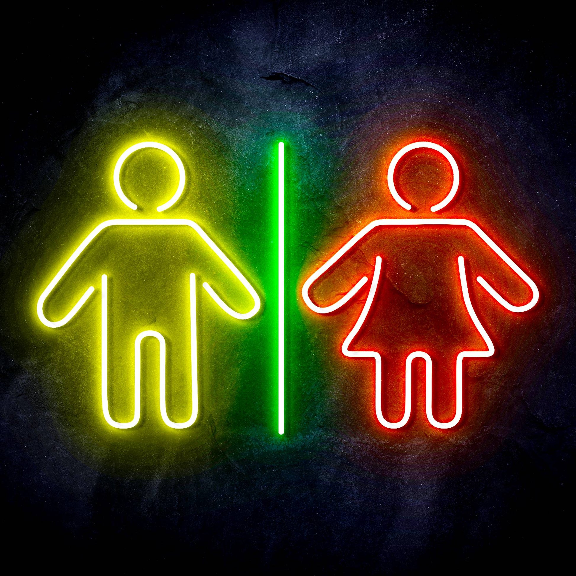 Restroom Toilet Men Women Unisex 3-Color LED Neon Light Sign – Way