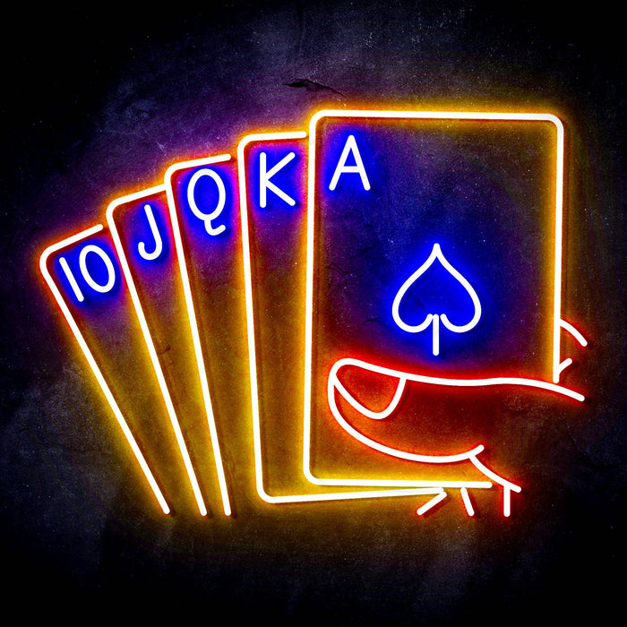 Royal Flush Poker Game Room Ultra-Bright LED Neon Sign - Way Up Gifts