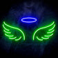 Angel Wings and Halo Ultra-Bright LED Neon Sign - Way Up Gifts