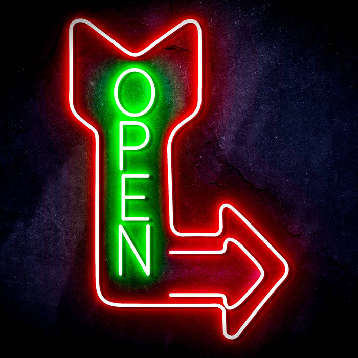 Vertical Open Sign with Arrow Ultra-Bright LED Neon Sign - Way Up Gifts