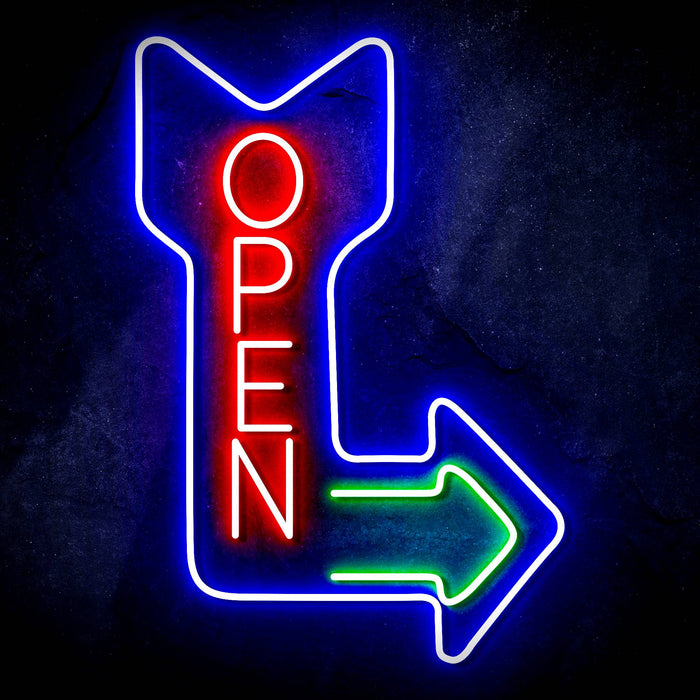 Vertical Open Sign with Arrow Ultra-Bright LED Neon Sign - Way Up Gifts