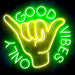 Good Vibes Only with Hand Ultra-Bright LED Neon Sign - Way Up Gifts