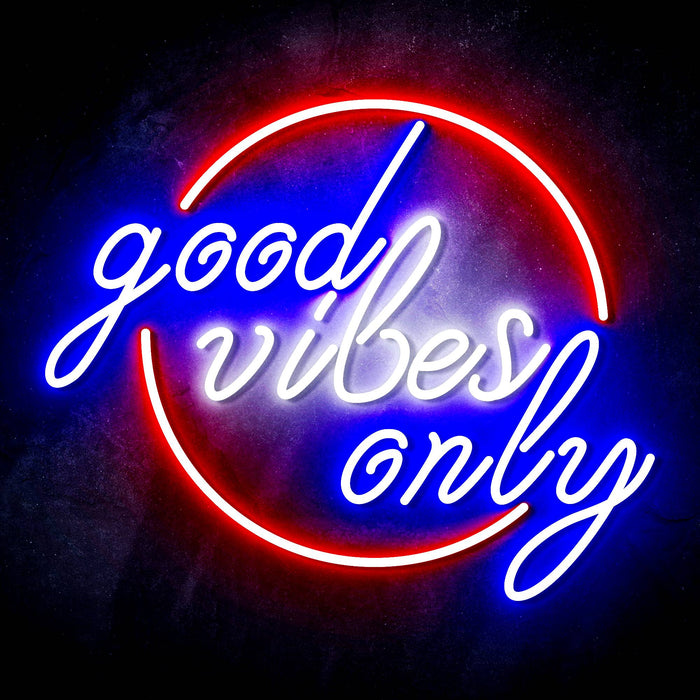 Good Vibes Only Circle Ultra-Bright LED Neon Sign - Way Up Gifts