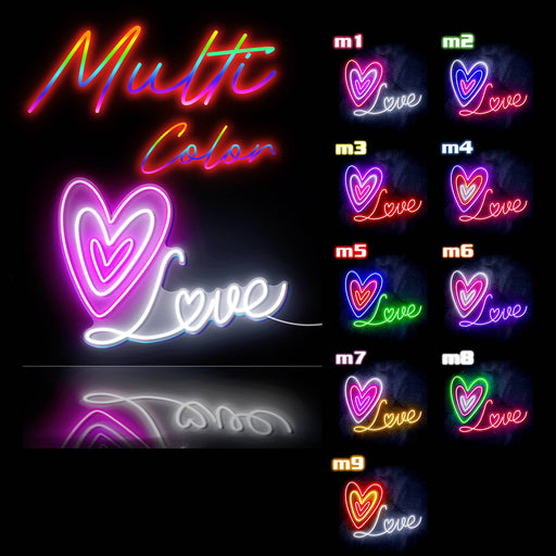 Love with Three Hearts Ultra-Bright LED Neon Sign - Way Up Gifts