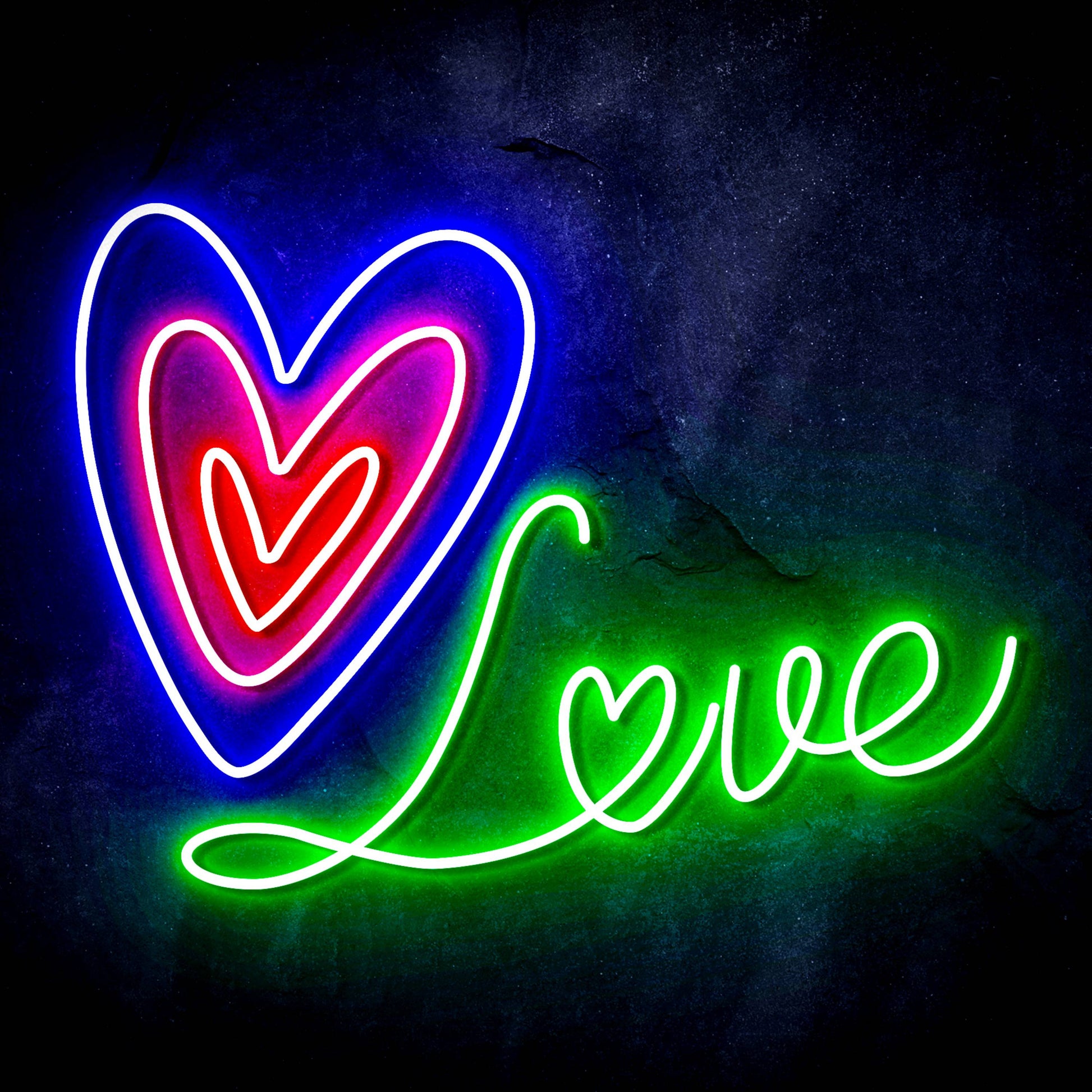 Three Hearts Light Up Wall Art Adorable Neon Heart Sign for Sale