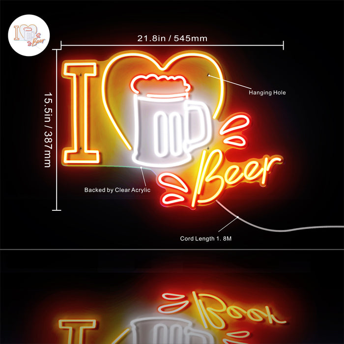 I Love Beer Ultra-Bright LED Neon Sign - Way Up Gifts