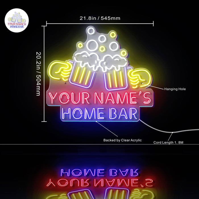 Personalized Ultra-Bright Beer Mugs Home Bar LED Neon Sign - Way Up Gifts