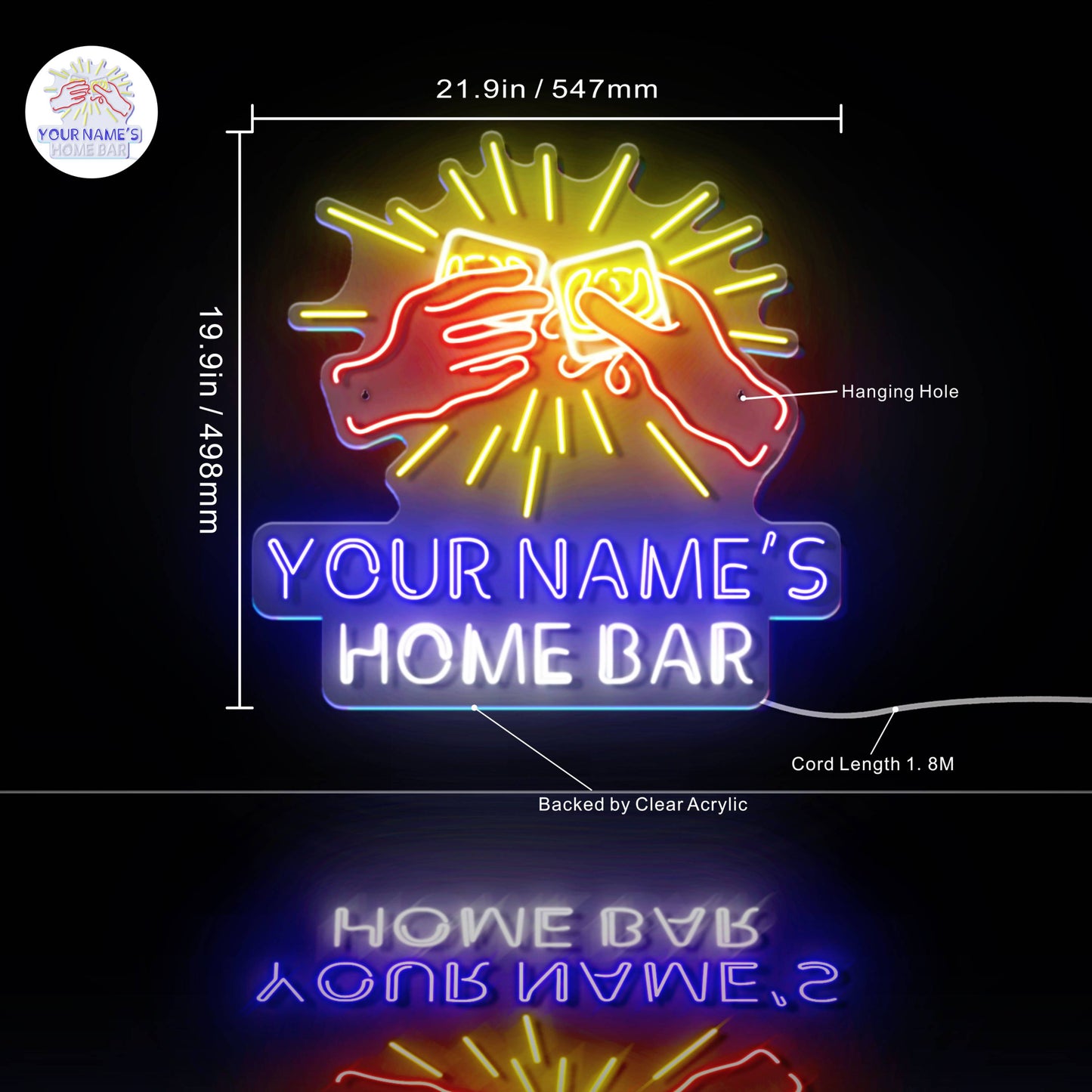 Personalized Ultra-Bright Gin Home Bar LED Neon Sign - Way Up Gifts