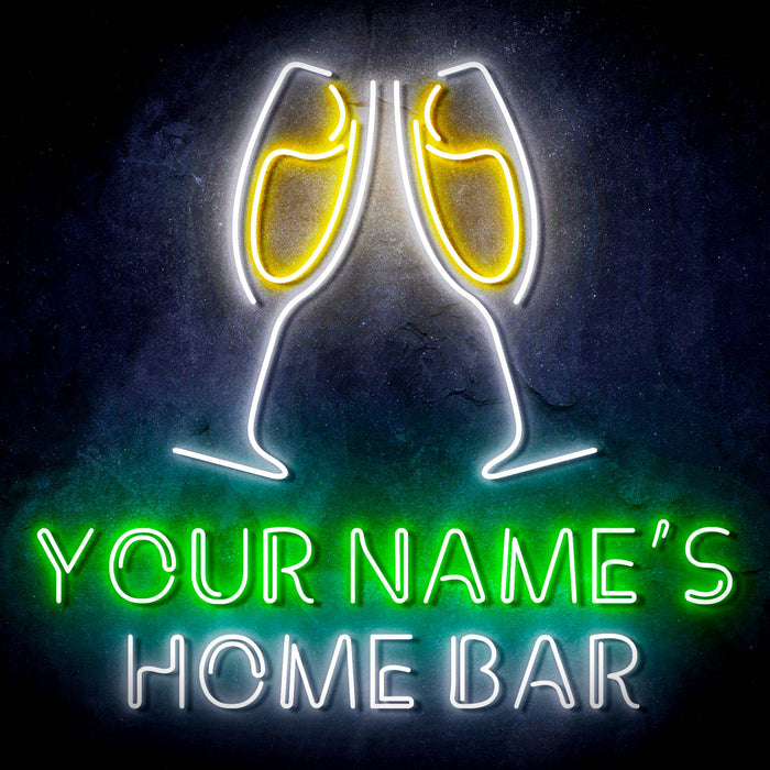 Personalized Ultra-Bright Champagne Toast Home Bar LED Neon Sign - Way Up Gifts