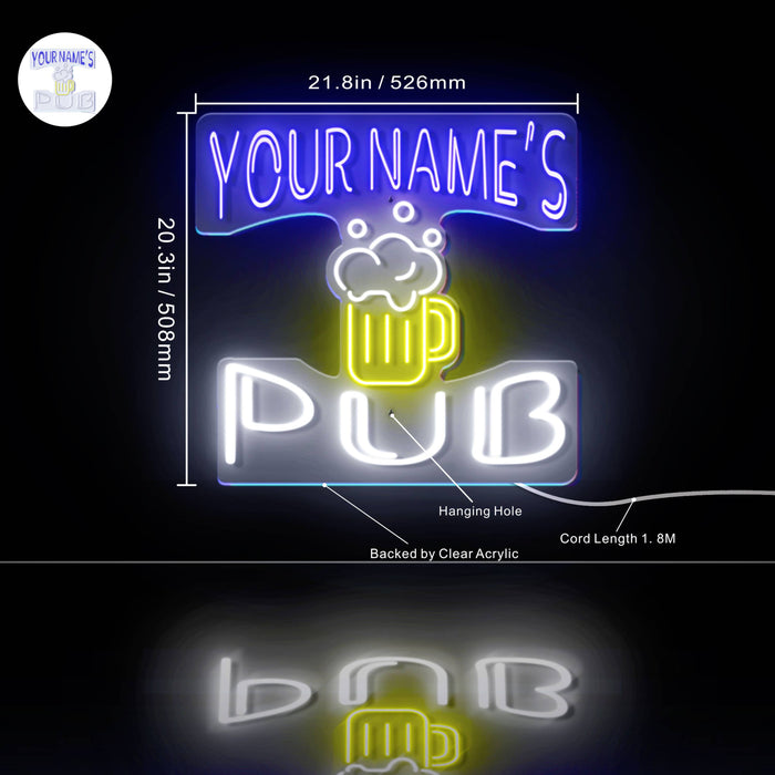 Custom Ultra-Bright Pub Beer Mug Home Bar LED Neon Sign - Way Up Gifts