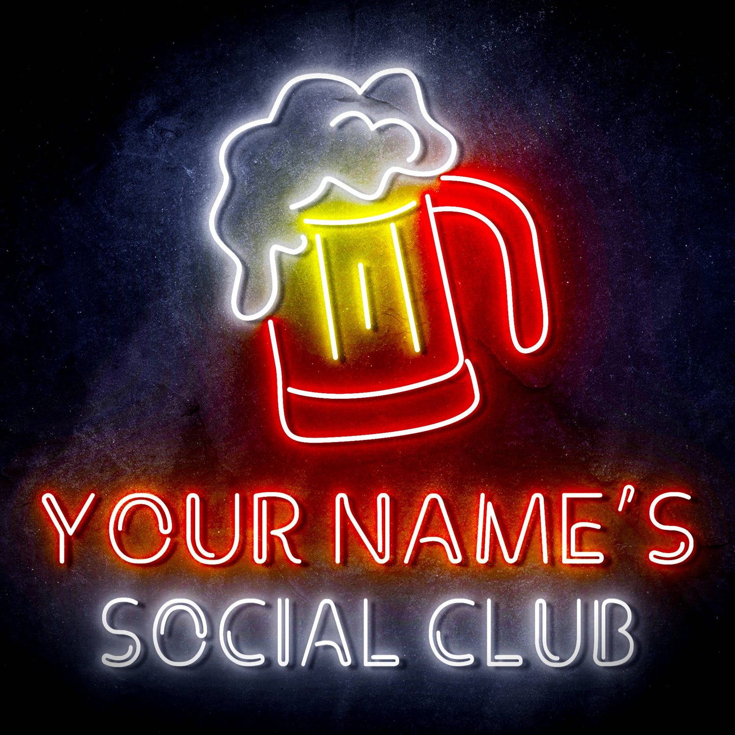 Custom Ultra-Bright Social Club Beer Home Bar LED Neon Sign - Way Up Gifts