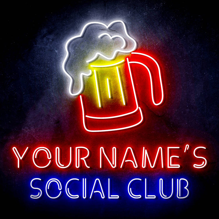 Custom Ultra-Bright Social Club Beer Home Bar LED Neon Sign - Way Up Gifts
