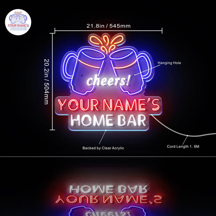 Custom Ultra-Bright Beer Cheers Home Bar LED Neon Sign - Way Up Gifts