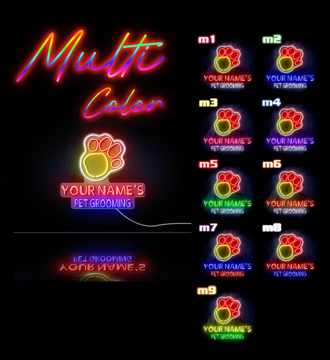 Custom Ultra-Bright Dog Paw Pet Grooming LED Neon Sign - Way Up Gifts