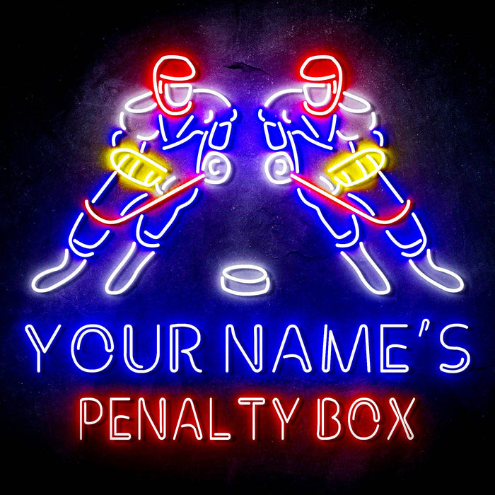 Custom Ultra-Bright Penalty Box Hockey Man Cave Bar LED Neon Sign - Way Up Gifts