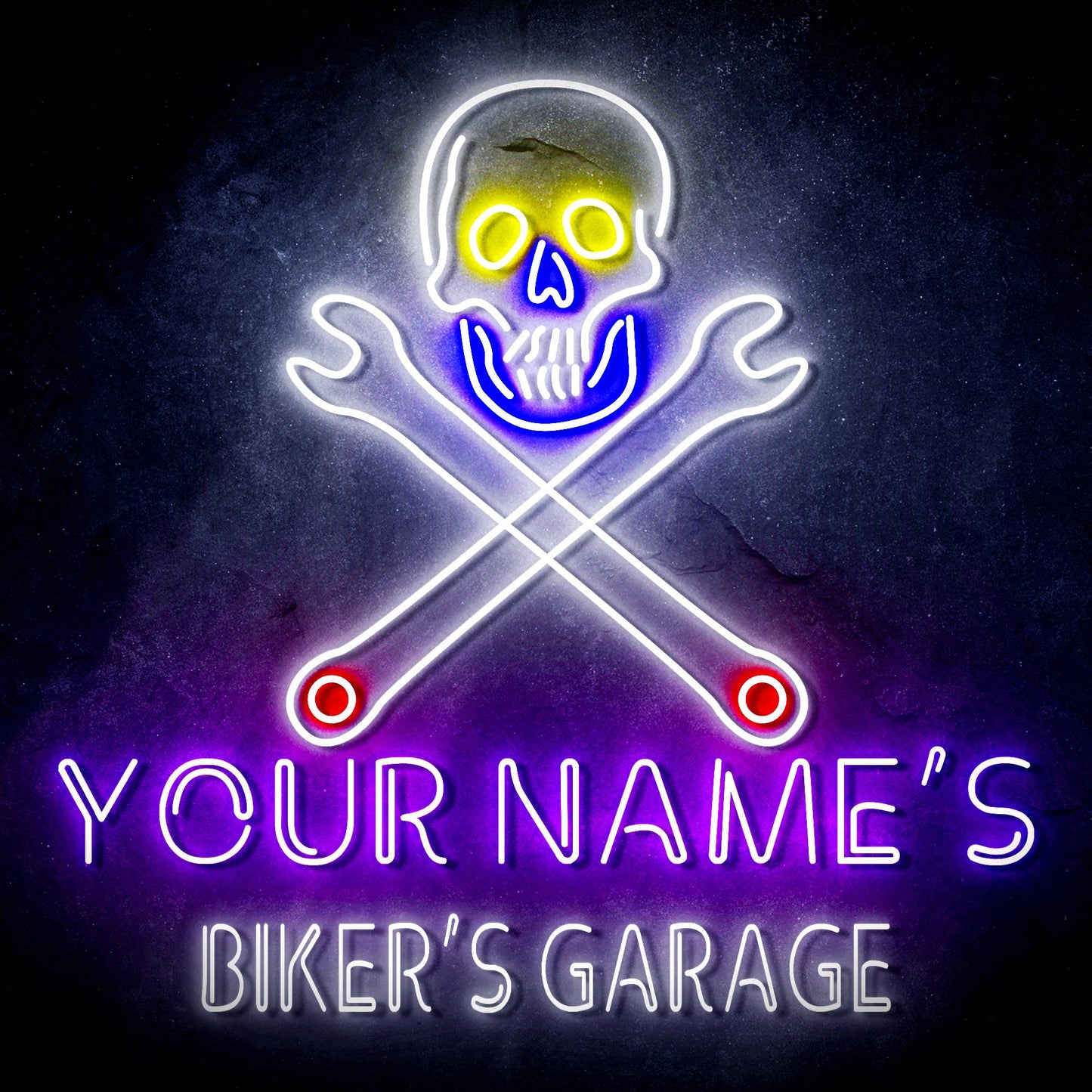 Custom Ultra-Bright Skull Tools Motorcycle Biker's Garage LED Neon Sign - Way Up Gifts