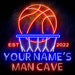 Custom Ultra-Bright Basketball Man Cave Est. Year LED Neon Sign - Way Up Gifts