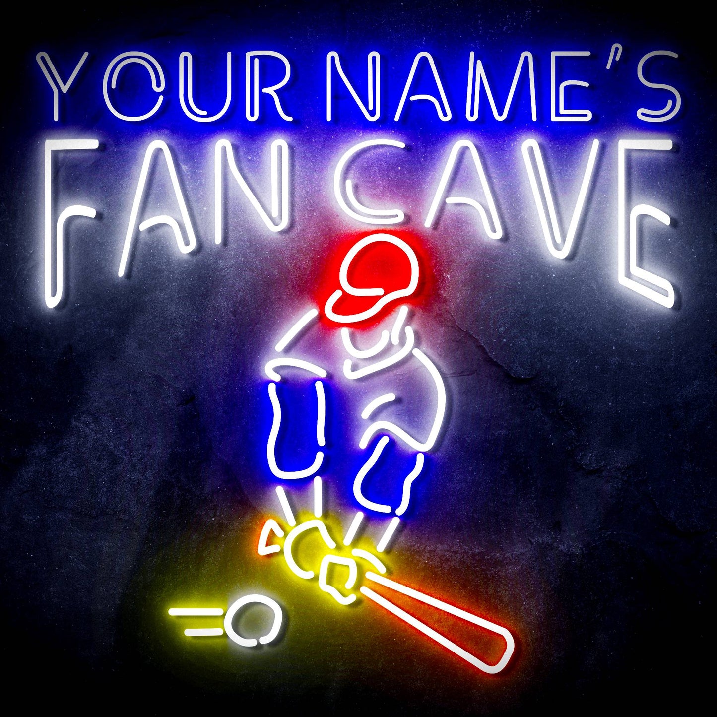 Custom Ultra-Bright Baseball Fan Cave LED Neon Sign - Way Up Gifts