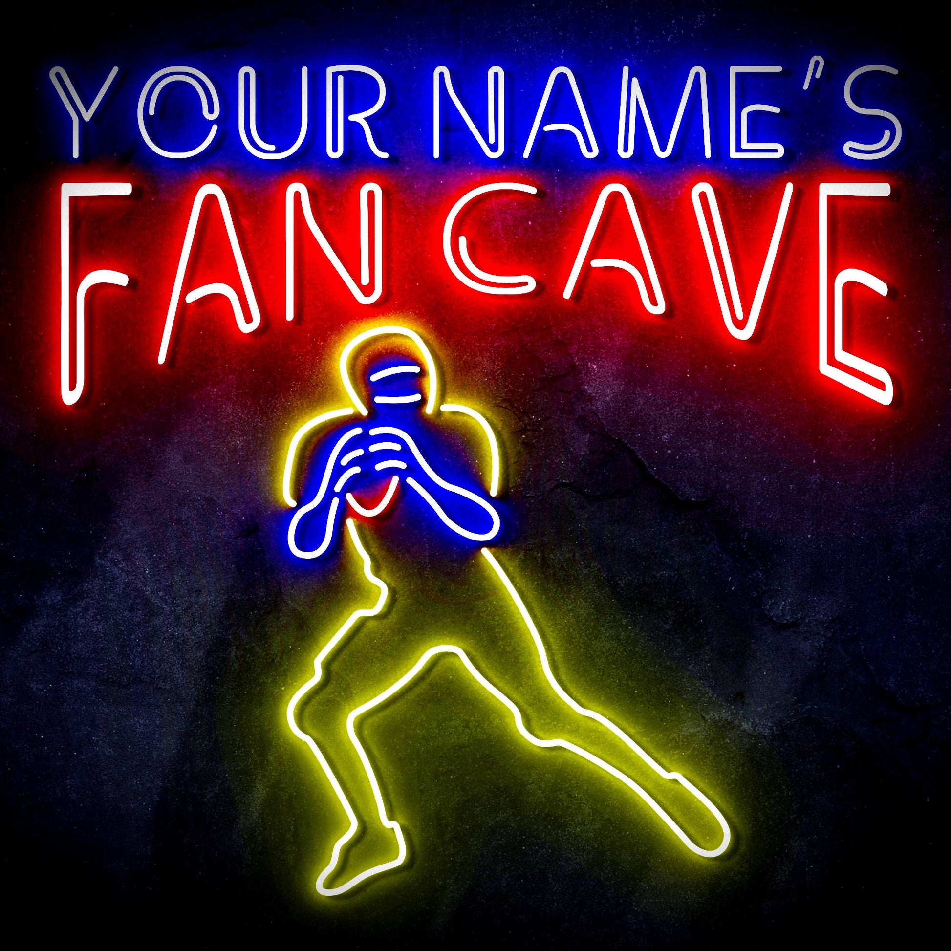 Custom Ultra-Bright Football Fan Cave LED Neon Sign - Way Up Gifts