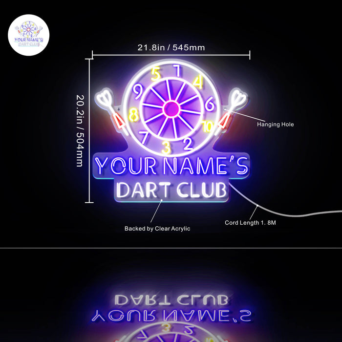 Custom Ultra-Bright Dart Club LED Neon Sign - Way Up Gifts