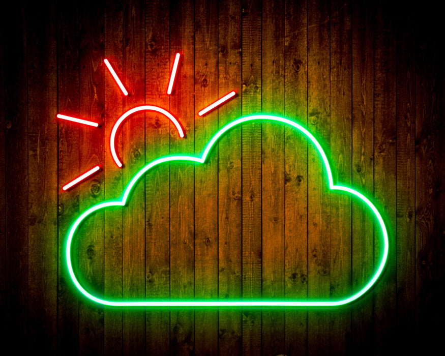 Cloud with Sun Appearing Flex Silicone LED Neon Sign - Way Up Gifts
