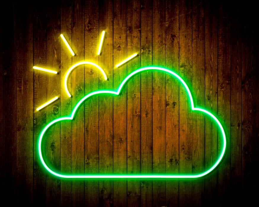 Cloud with Sun Appearing Flex Silicone LED Neon Sign - Way Up Gifts