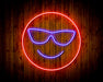 Smiley Face with Sunglasses Emoji Flex Silicone LED Neon Sign - Way Up Gifts
