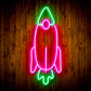 Rocket Space Shuttle Kid Room Flex Silicone LED Neon Sign - Way Up Gifts