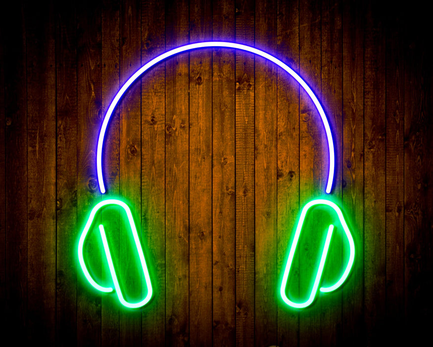Headphones Recording Studio Flex Silicone LED Neon Sign - Way Up Gifts