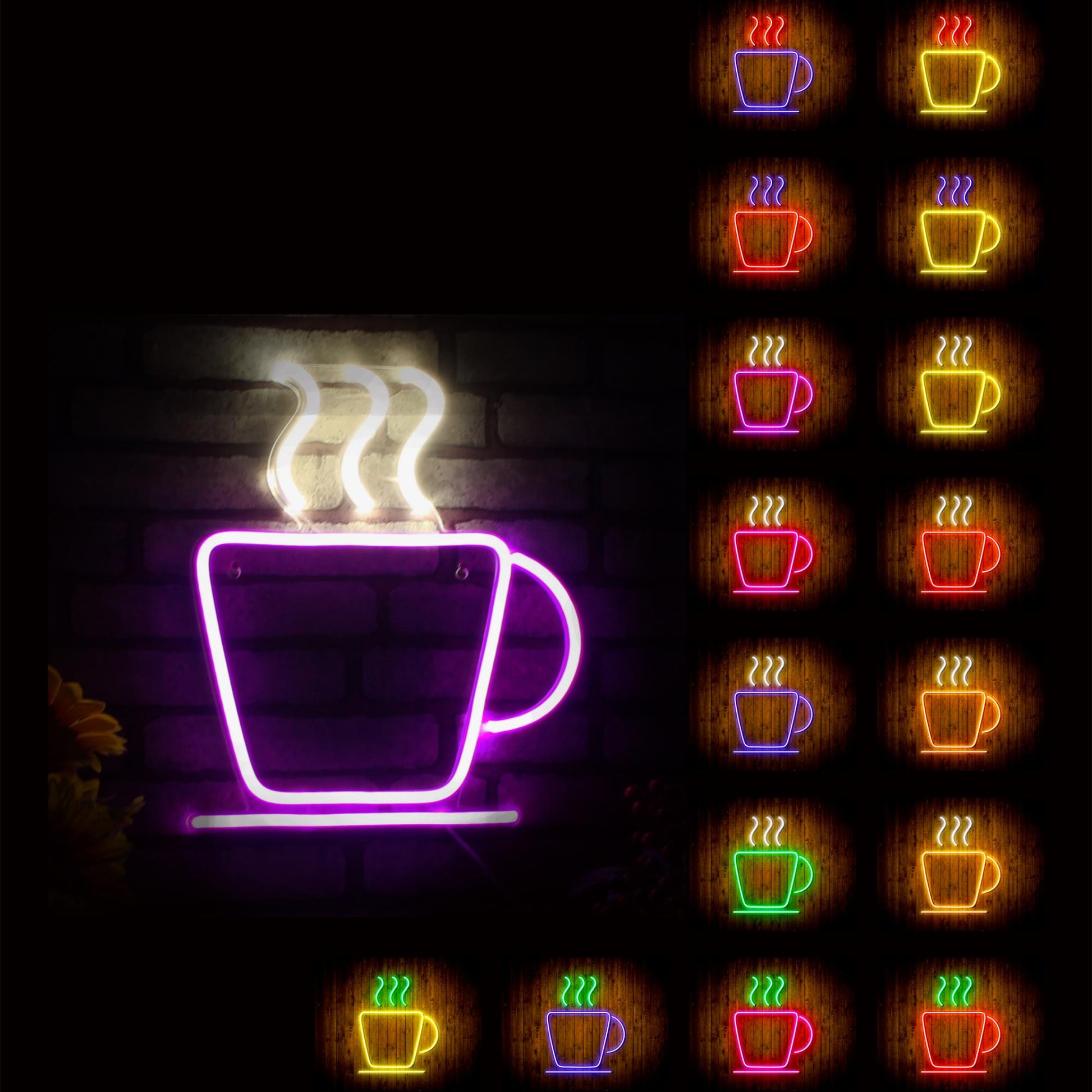 Travel Coffee Mug - Neon Lights