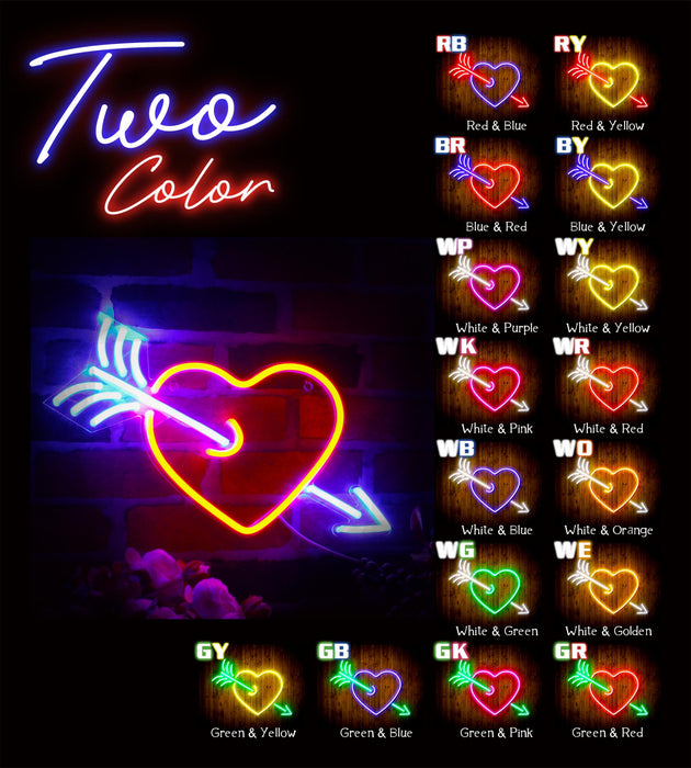 Arrow Through Heart Love Flex Silicone LED Neon Sign - Way Up Gifts