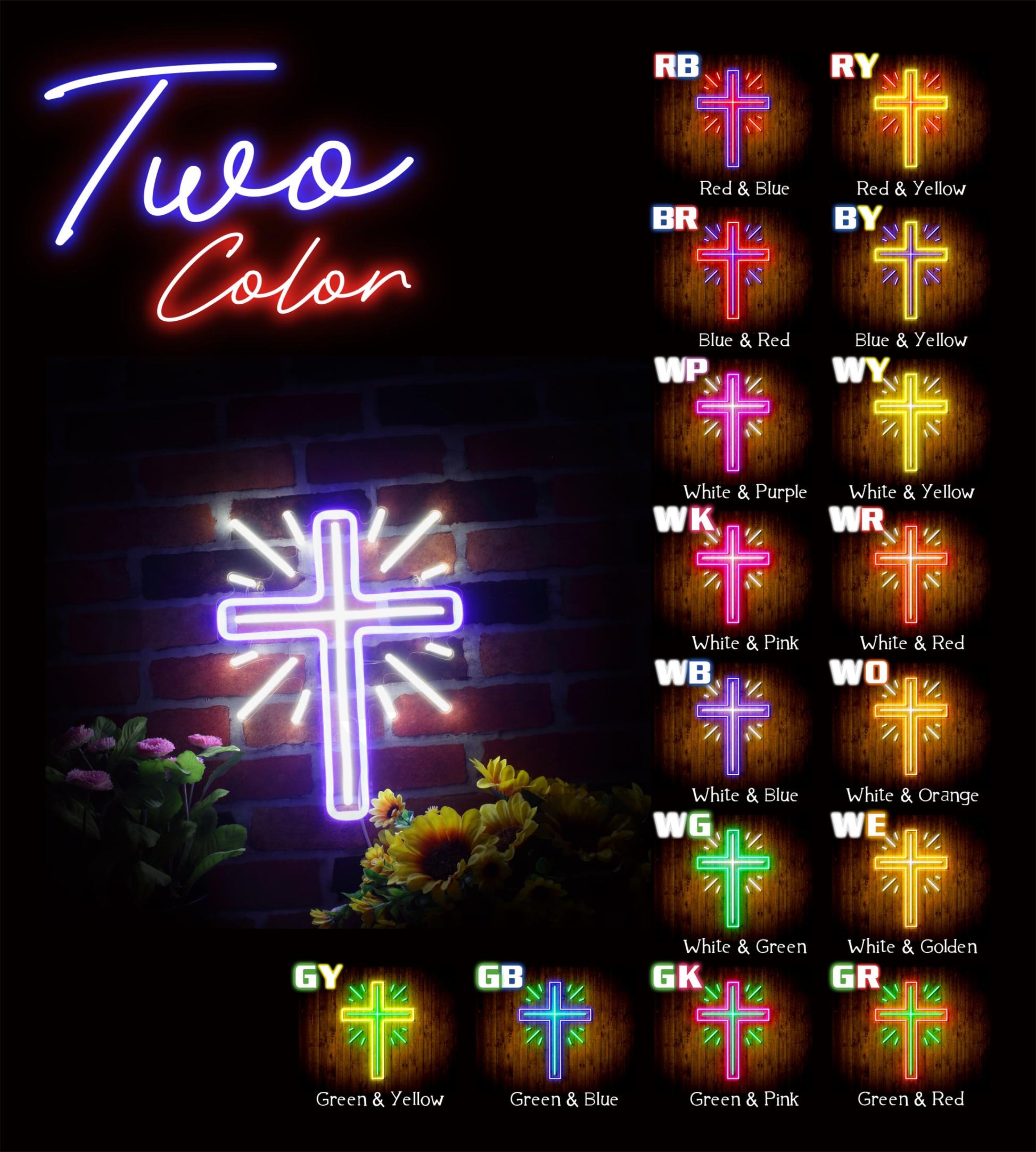Shining Cross Jesus Christianity Decoration Flex Silicone LED Neon