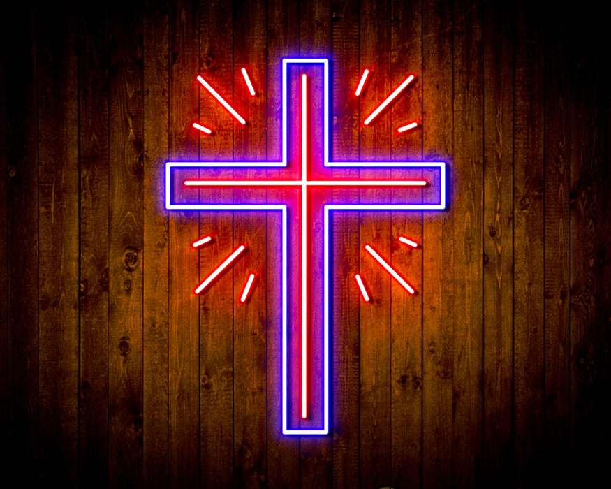 Shining Cross Jesus Christianity Decoration Flex Silicone LED Neon Sign - Way Up Gifts