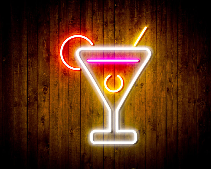 Martini Glass Bar Flex Silicone LED Neon Sign - Way Up Gifts