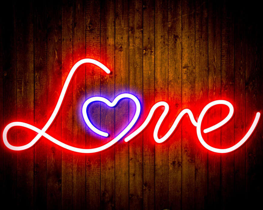 Love with Heart Flex Silicone LED Neon Sign - Way Up Gifts