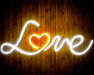 Love with Heart Flex Silicone LED Neon Sign - Way Up Gifts