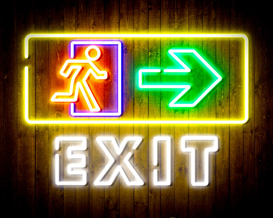 Exit Sign with Arrow Flex Silicone LED Neon Sign - Way Up Gifts