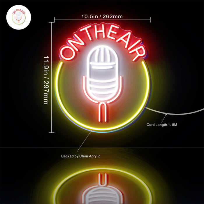 Microphone On The Air Flex Silicone LED Neon Sign - Way Up Gifts