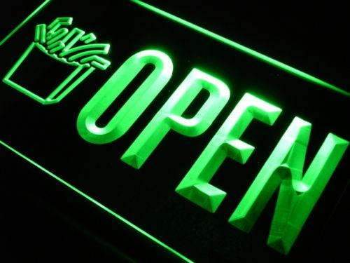 French Fries Fast Food Open LED Neon Light Sign - Way Up Gifts
