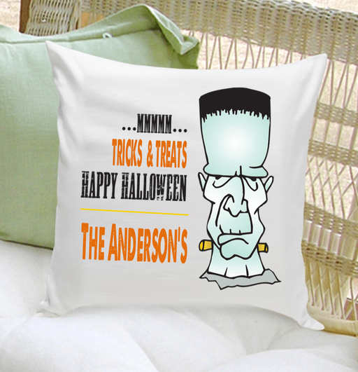 Personalized Frankenstein Halloween Throw Pillow - Way Up Gifts
