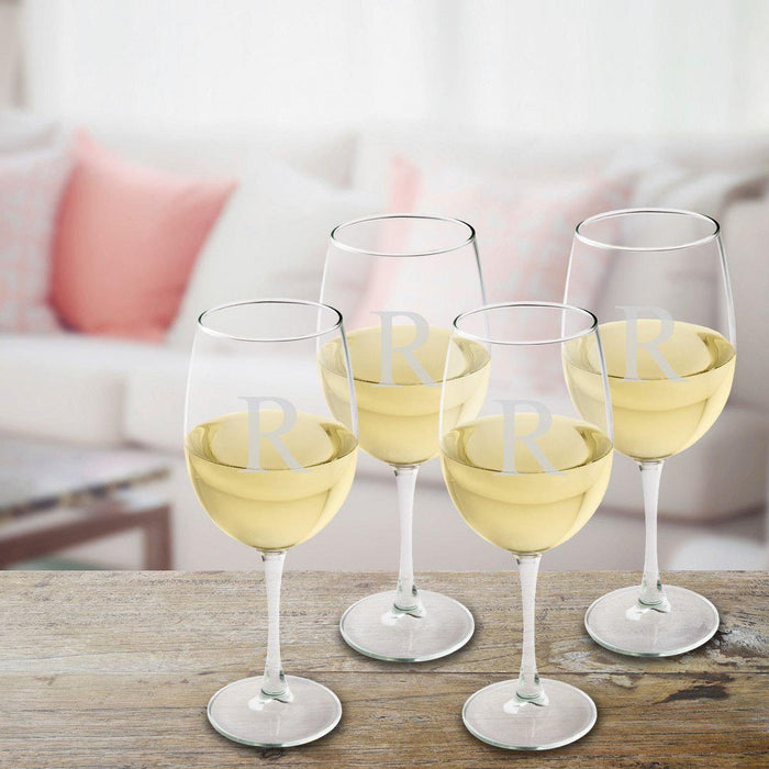 Engraved White Wine Glass Set of 4 - Way Up Gifts