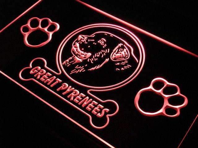 Great Pyrenees Paw Prints LED Neon Light Sign - Way Up Gifts