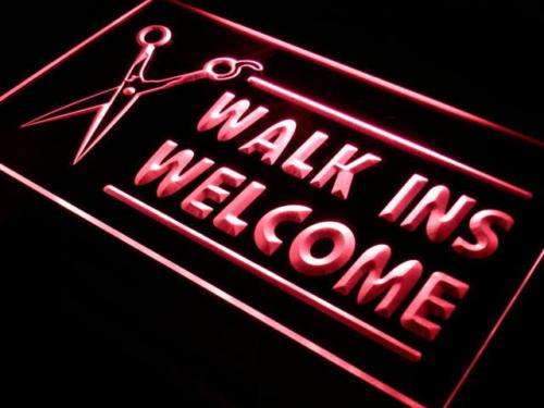 Hair Cut Walk Ins Welcome LED Neon Light Sign - Way Up Gifts