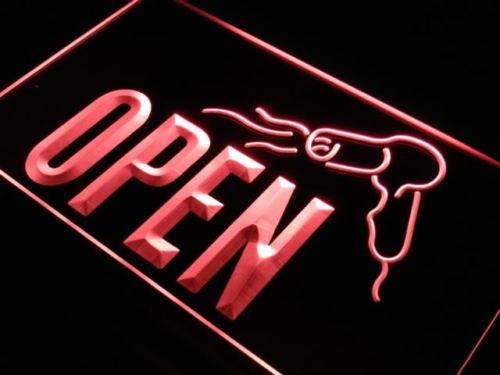 Hair Dryer Salon Open LED Neon Light Sign - Way Up Gifts