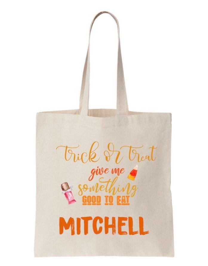 Personalized Trick or Treat Halloween Canvas Tote - Way Up Gifts