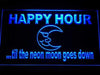 Happy Hour Blue Moon LED Neon Light Sign - Way Up Gifts